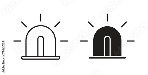 Ambulance siren icon line. eps 10 vector illustration