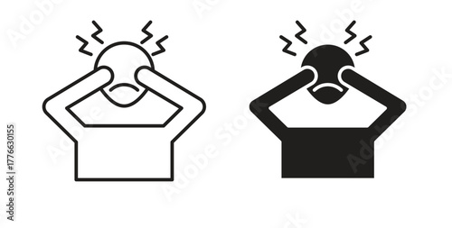 Anxiety icon line. eps 10 vector illustration
