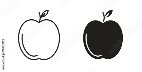 Apple icon line. eps 10 vector illustration