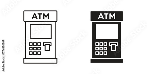 Atm icon line. eps 10 vector illustration