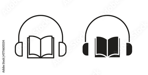 Audiobook icon line. eps 10 vector illustration
