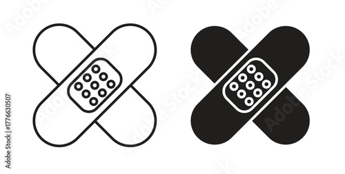 Band aid icon line. eps 10 vector illustration