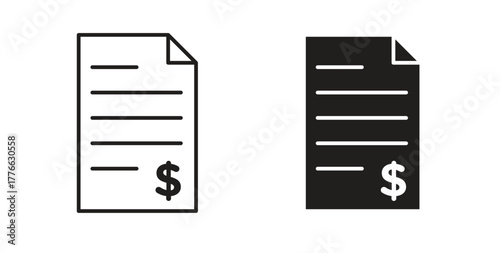 Bank statement icon line. eps 10 vector illustration