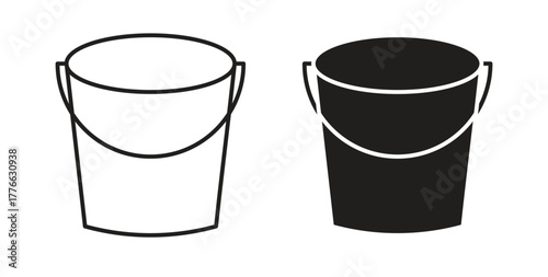 Bucket icon line. eps 10 vector illustration
