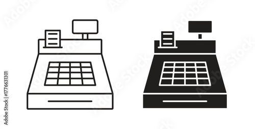 Cash register icon line. eps 10 vector illustration