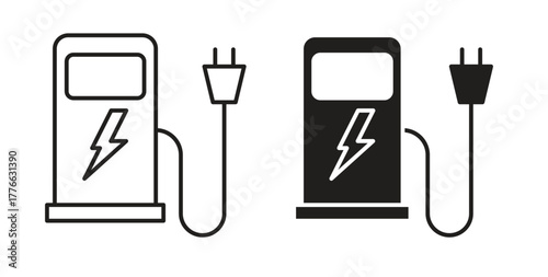 Charging station icon line. eps 10 vector illustration