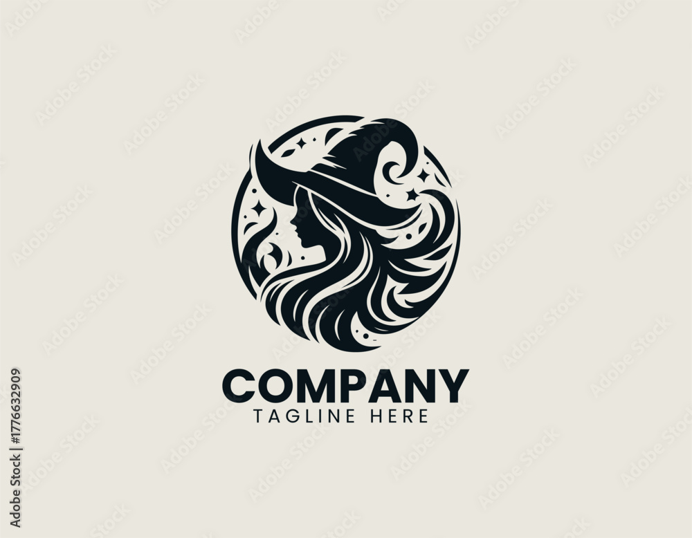 Fototapeta premium Nature Witch black vector logo illustration
