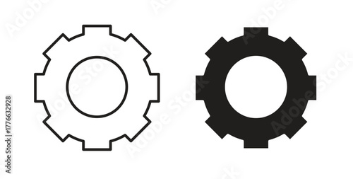 Cogwheel icon line. eps 10 vector illustration
