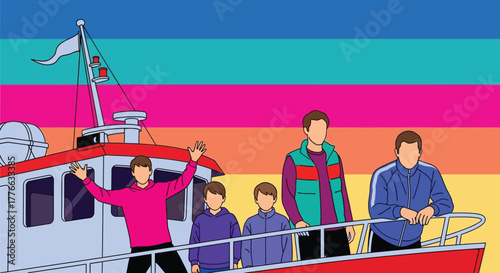 Boat trip family vacation travel adventure sailing yachting on water