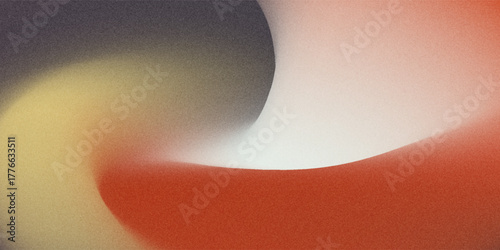 Abstract grainy noisy gradient background, brown orange glowing gradient wave, dark backdrop banner poster header design, grain noise texture effect