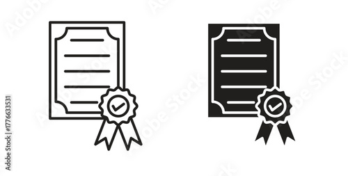 Diploma icon line. eps 10 vector illustration