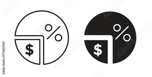 Dividend icon line. eps 10 vector illustration