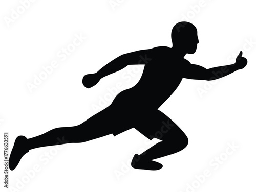 Man Flat Design Sport Silhouette Vector Illustration.