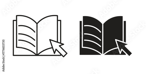 E-book icon line. eps 10 vector illustration