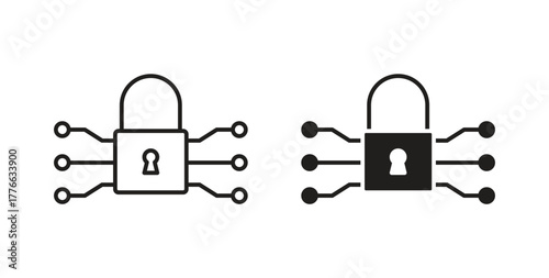 Encryption icon line. eps 10 vector illustration