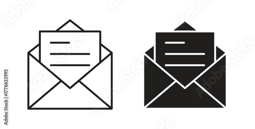 Envelope open icon line. eps 10 vector illustration
