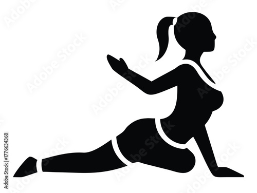 women flat design sport silhouette.