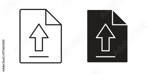 File upload icon line. eps 10 vector illustration