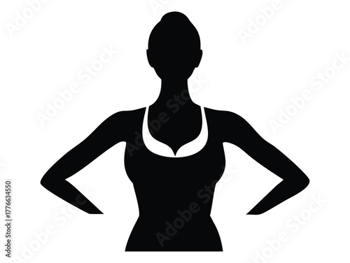 women flat design sport silhouette.