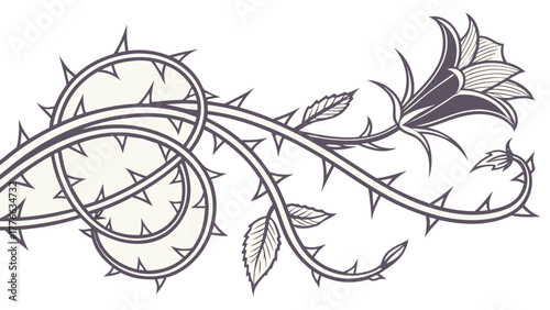 Art Nouveau Thorn Gothic Border.