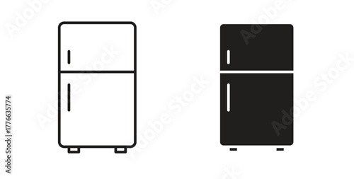 Fridge icon line. eps 10 vector illustration
