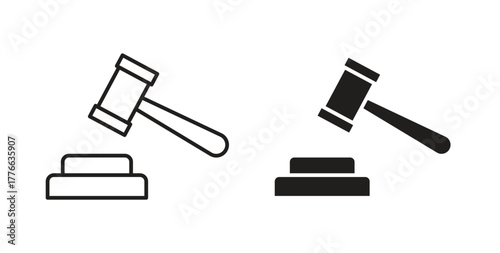Gavel icon line. eps 10 vector illustration