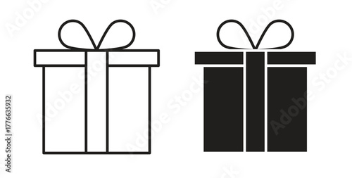 Gift box icon line. eps 10 vector illustration