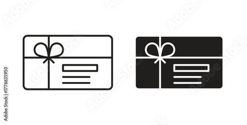 Gift card icon line. eps 10 vector illustration