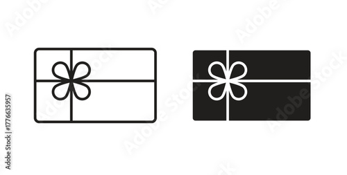 Gift voucher icon line. eps 10 vector illustration