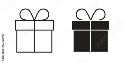 Gift icon line. eps 10 vector illustration