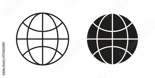 Globe icon line. eps 10 vector illustration