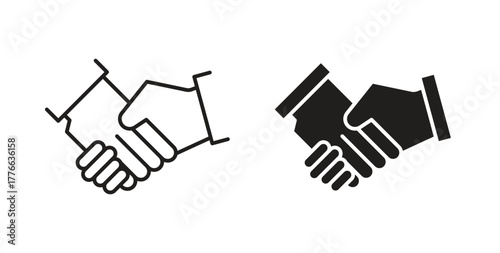 Handshake icon line. eps 10 vector illustration