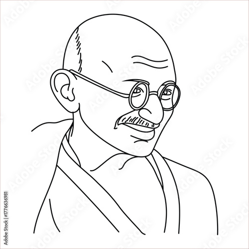 Happy Gandhi Jayanti Vecter Illustration of Mahatma Gandhi EPS