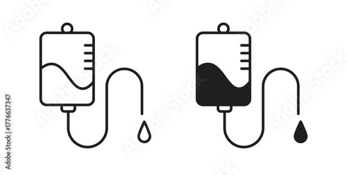 IV drip icon line. eps 10 vector illustration
