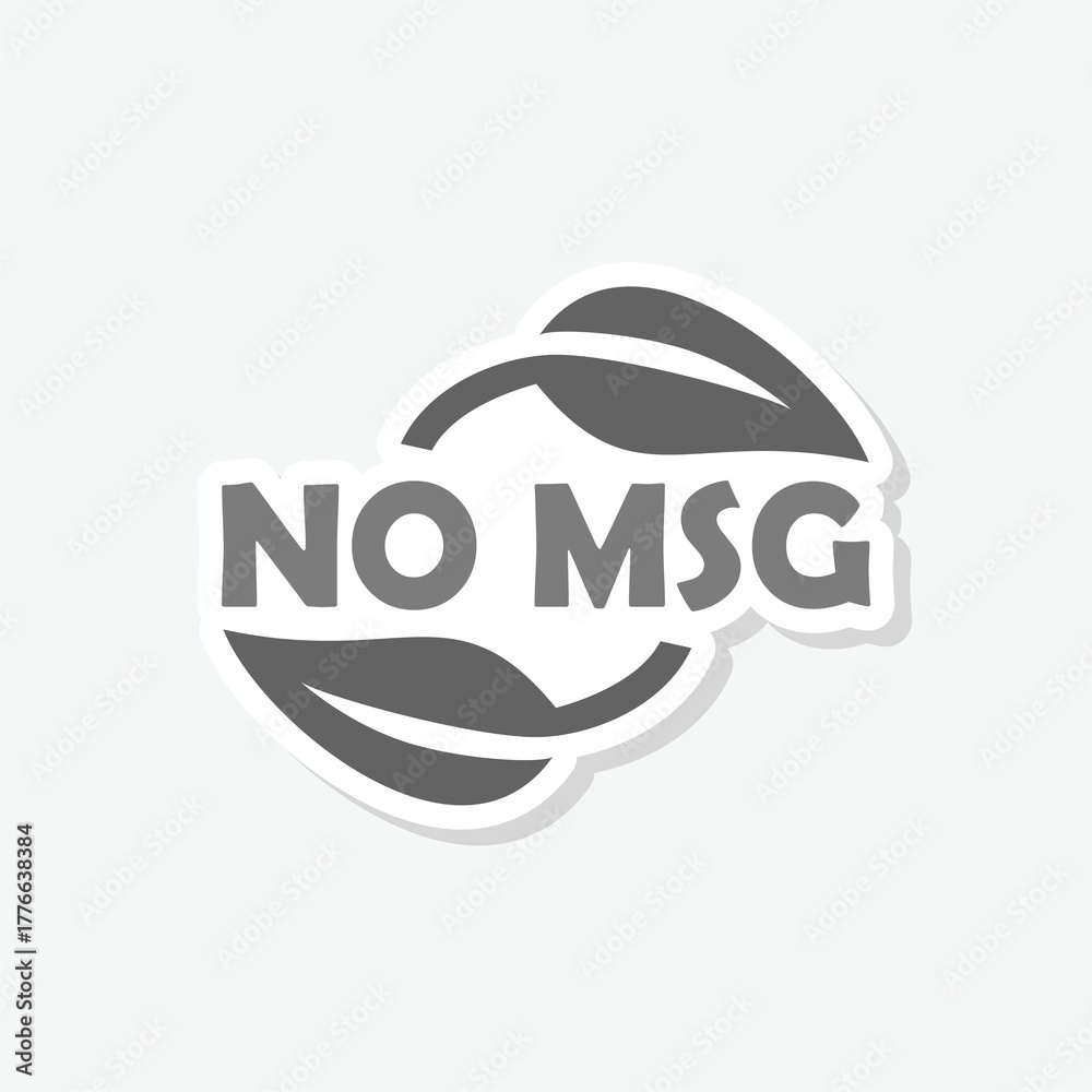 Obraz premium No MSG, MSG free icon sticker isolated on gray background