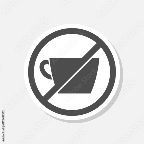 No Coffee Break sign sticker isolated on gray background