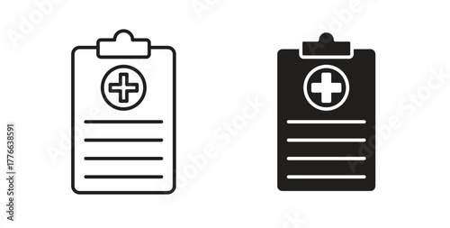Medical report icon line. eps 10 vector illustration