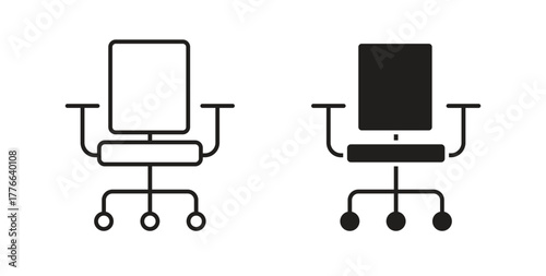 Office chair icon line. eps 10 vector illustration