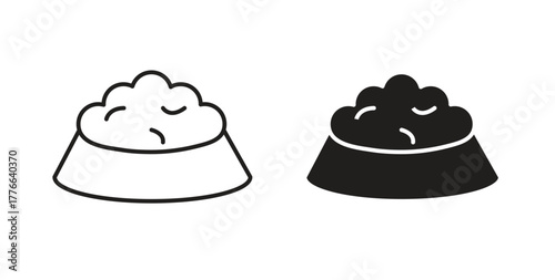 Pet food icon line. eps 10 vector illustration