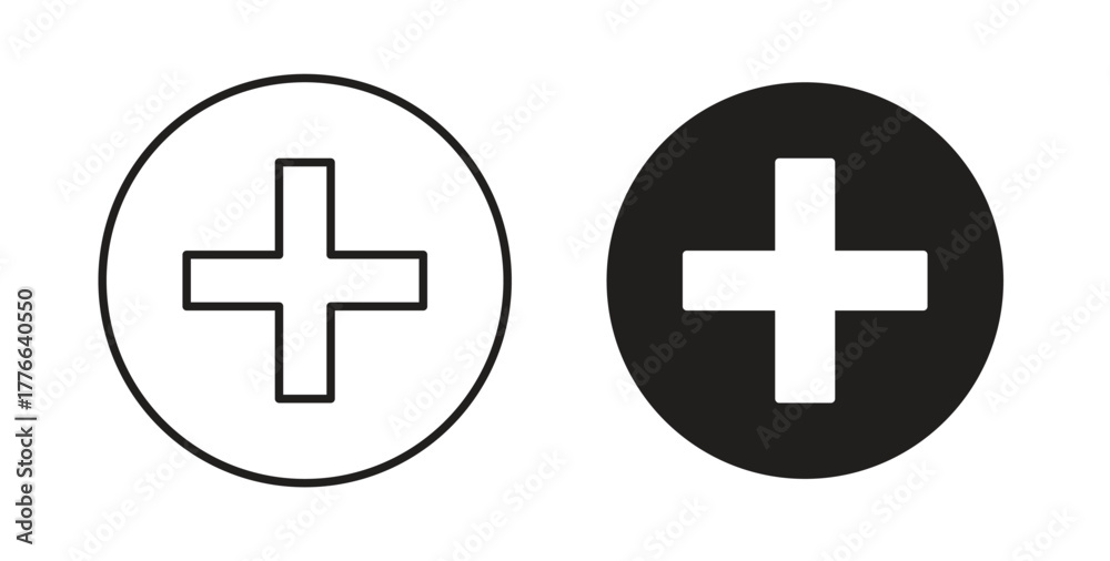 Obraz premium Plus icon line. eps 10 vector illustration