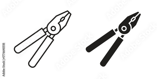 Pliers icon line. eps 10 vector illustration