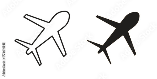 Plane icon line. eps 10 vector illustration