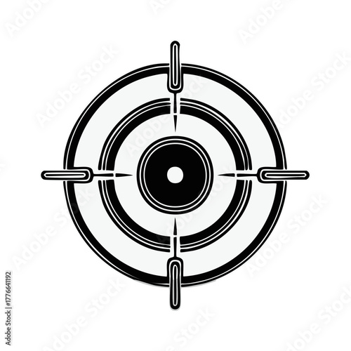 Precision Aiming Target With Reticle And Bullseye Focus