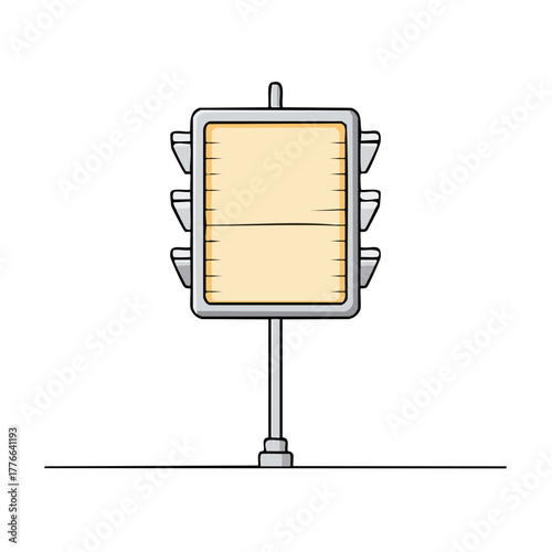 Traffic signal inspired blank signpost with copy space for messages and advertisements