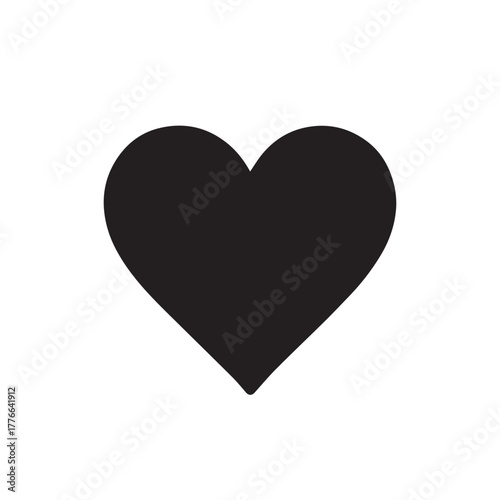 Black Heart Silhouette Vector Illustration for Romantic and Love Designs