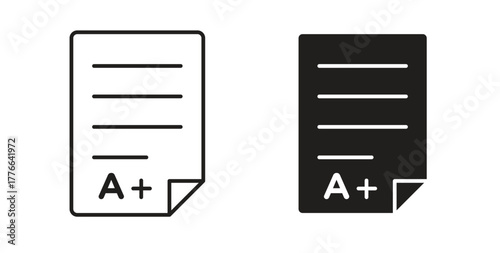 Report card icon line. eps 10 vector illustration