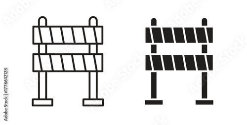 Roadblock icon line. eps 10 vector illustration