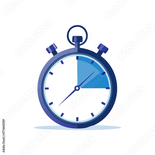 Classic Stopwatch with Blue Accent Showing a Fraction of Time Elapsed