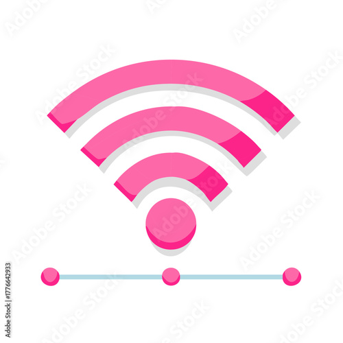 Pink WiFi signal strength indicator with glossy finish and horizontal slider control