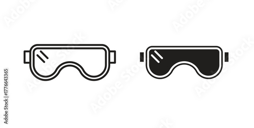 Safety goggles icon line. eps 10 vector illustration